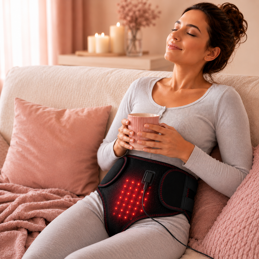 Person relaxing while wearing the comfort belt