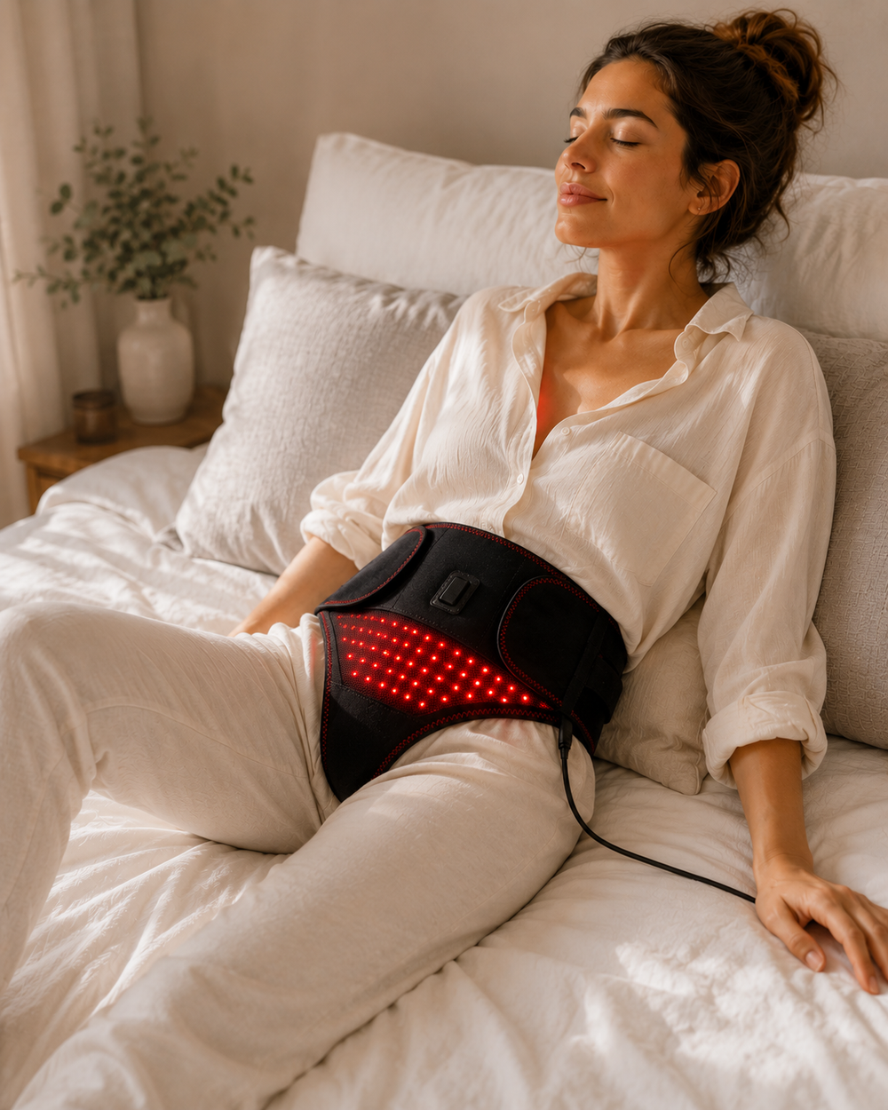 Person relaxing while wearing the comfort belt